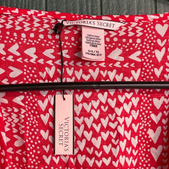 NWT Victoria’s Secret Heart Print Swim Cover Up Wrap, One Size – Red and White - Picture 7 of 7